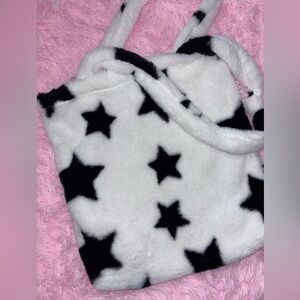 Fluffy Stars Black and White Tote Bag